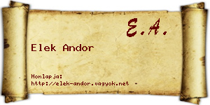 Elek Andor névjegykártya